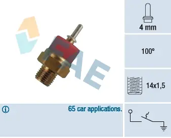 Coolant warning lamp temperature switch. Датчик сигнальной лампы охлаждающей жидкости FAE 35770