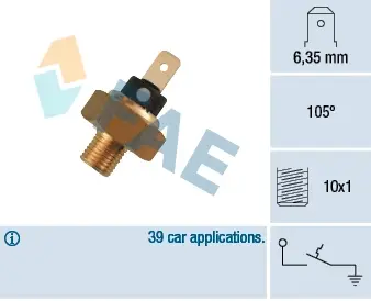 Coolant warning lamp temperature switch. Датчик сигнальной лампы охлаждающей жидкости FAE 35820