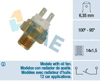 Radiator fan temperature switch. Датчик температуры вентилятора охлаждающей жидкости FAE 36060