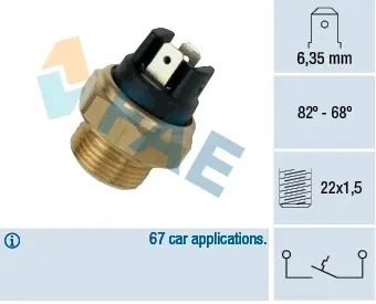 Radiator fan temperature switch. Датчик температуры вентилятора охлаждающей жидкости FAE 37350