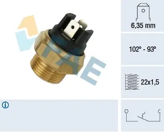 Radiator fan temperature switch. Датчик температуры вентилятора охлаждающей жидкости FAE 37410
