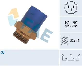 Radiator fan temperature switch. Датчик температуры вентилятора охлаждающей жидкости FAE 38170
