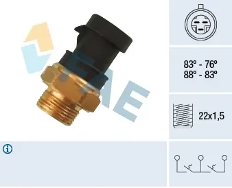 Radiator fan temperature switch. Датчик температуры вентилятора охлаждающей жидкости FAE 38200