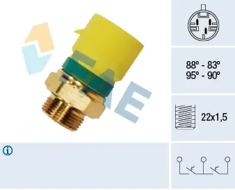 Radiator fan temperature switch. Датчик температуры вентилятора охлаждающей жидкости FAE 38210