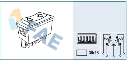 Hazard light switch. Переключатель аварийной сигнализации FAE 62590