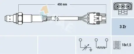Oxygen sensor. Лямбда зонд, сенсор FAE 77117