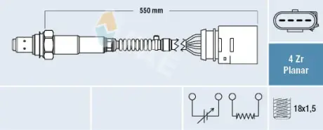 Oxygen sensor. Лямбда зонд, сенсор FAE 77148
