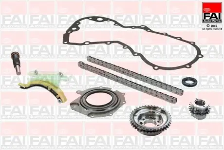 FORD К-кт цепи ГРМ (2 цепи+2 шт. направляющая+ 2 шестерни+ натяжитель + сальник + прокладка) Fiesta,Focus,Galaxy 1.8TDCI/DI 98- FAI TCK122
