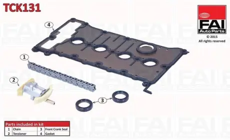 VW К-кт ГРМ ланцюга (насос уприскування) Audi A4/6,Passat 2.0 01- FAI TCK131