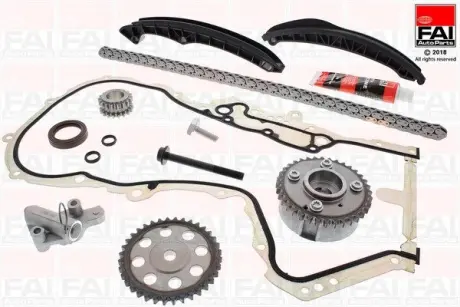 VW К-кт ланцюга ГРМ Audi A1/3,Seat,Skoda Fabia II,Octavia II,Rapid,Roomster,Golf V,VI,Jetta III,IV,Passat,Sharan,Tiguan,Touran 1.4/1.6TSI. FAI TCK202L2VVT