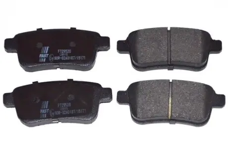 Колодки гальмівні дискові задні RENAULT Kangoo 08-17. Kangoo 09-17. Kangoo 97-07. MERCEDES-BENZ Citan 12-21 FAST FT29528