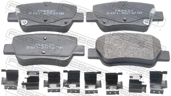 Комплект тормозных колодок, дисковый тормоз FEBEST 0101ADT270R (фото 1)