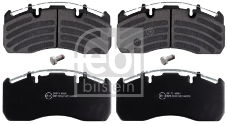 Комплект гальмівних колодок задн/передн MERITOR RVI C, MIDLUM VOLVO FE, FE II, FH, FH II, FH III, FH12, FH16, FH16 II, FH16 III, FL II, FL III, FM, FM12, FM9, FMX D11A-330-MDS2043A 08.93- FEBI BILSTEIN 16906