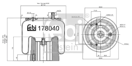 Пневмоподушка FEBI BILSTEIN 178040