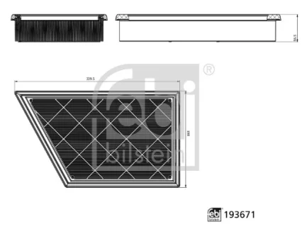 Фільтр повітряний (Фільтр повітряний) FORD RANGER IV FORD USA RANGER VW AMAROK 2.0D/3.0D 04.22- FEBI BILSTEIN 193671