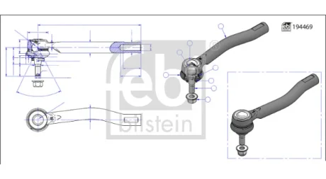 Наконечник тяги рульової (L) Nissan Leaf/Juke 10-/Tiida 11- FEBI BILSTEIN 194469