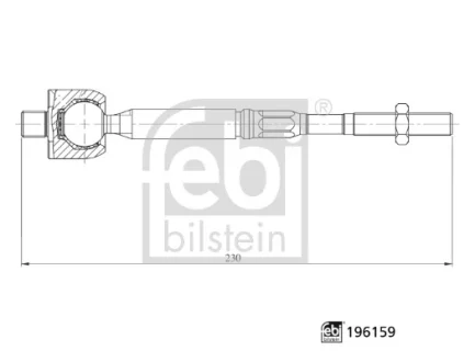Тяга рульова Nissan Juke/Leaf 10- (L=230mm) FEBI BILSTEIN 196159