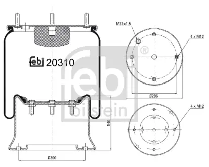 Пневмоподушка FEBI BILSTEIN 20310