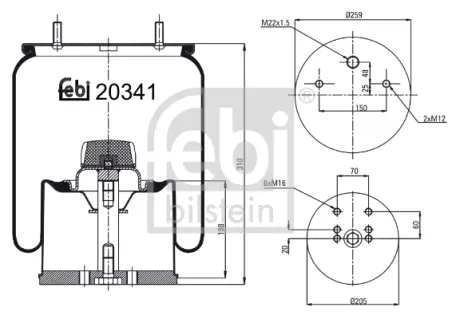Пневмоподушка FEBI BILSTEIN 20341