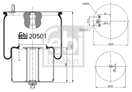 Пневмоподушка FEBI BILSTEIN 20501
