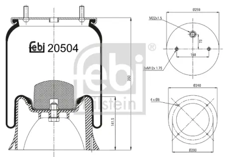Пневмоподушка FEBI BILSTEIN 20504