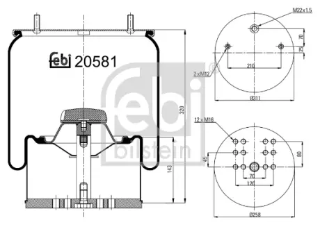 Пневмоподушка FEBI BILSTEIN 20581