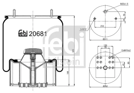 Пневмоподушка FEBI BILSTEIN 20681