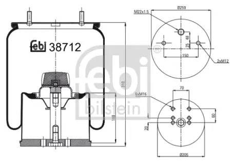 Пневмоподушка FEBI BILSTEIN 38712