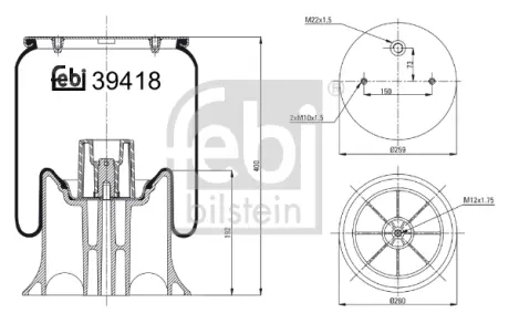 Пневмоподушка FEBI BILSTEIN 39418