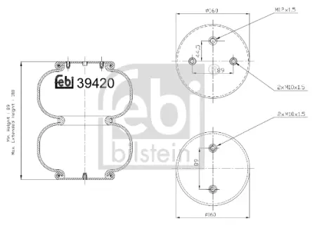 Пневмоподушка FEBI BILSTEIN 39420
