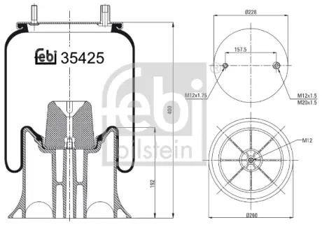 Пневмоподушка FEBI BILSTEIN 39425
