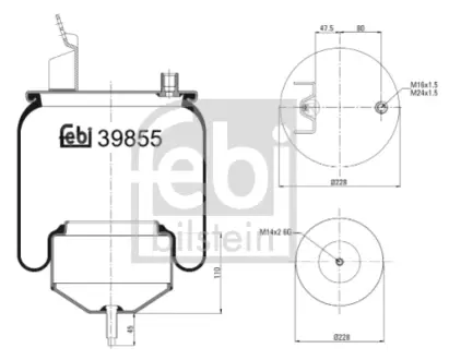 Подушка амортизуюча FEBI BILSTEIN 39855