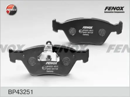 Комплект тормозных колодок, дисковый тормоз FENOX BP43251