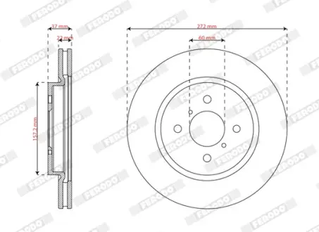 Тормозной диск Ferodo FERODO DDF2376C
