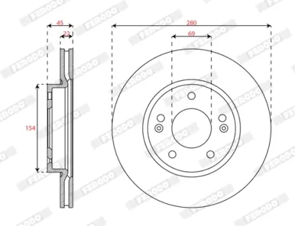 Тормозной диск Ferodo FERODO DDF3056C