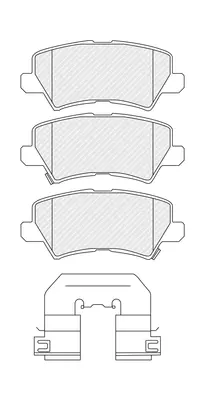 Комплект гальмівних колодок задн (з комплектуючими), KIA PICANTO III 1.0/1.0LPG/1.2 03.17- FERODO FDB5036 (фото 1)