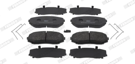 Комплект гальмівних колодок передн, FORD USA EDGE MAZDA CX-5, CX-7, CX-9 MITSUBISHI ECLIPSE CROSS, GRANDIS, L200 / TRITON, OUTLANDER III, PAJERO PININ I, PAJERO SPORT III 1.5-3.7 10.99- FERODO FDB5433