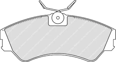 Комплект гальмівних колодок передн, VW TRANSPORTER T4 1.8/1.9D 07.90-04.03 FERODO FVR785