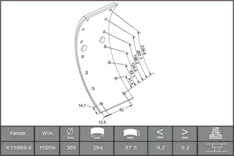 Комплект тормозных башмаков, барабанные тормоза FERODO K158690F3658
