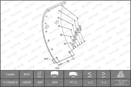 Комплект тормозных башмаков, барабанные тормоза FERODO K158690TG