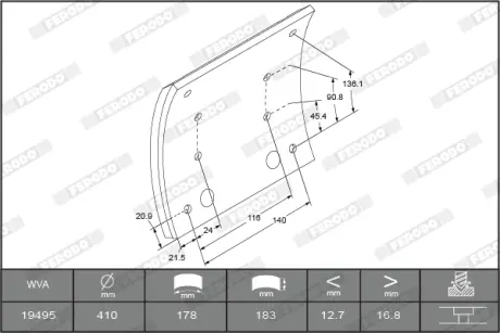 Комплект тормозных башмаков, барабанные тормоза FERODO K194871F3672