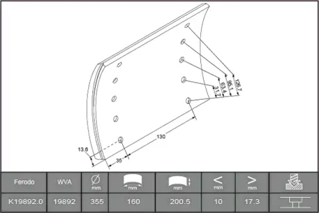 Комплект тормозных башмаков, барабанные тормоза FERODO K198920F3504