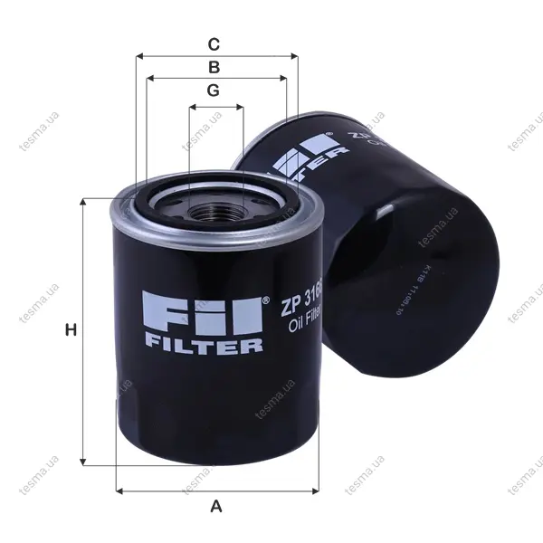 Фильтр масляный, накручиваемый. Фільтр масляний, накручуваний. Oil filter, Spin-On FIL FILTER ZP3166 (фото 1)