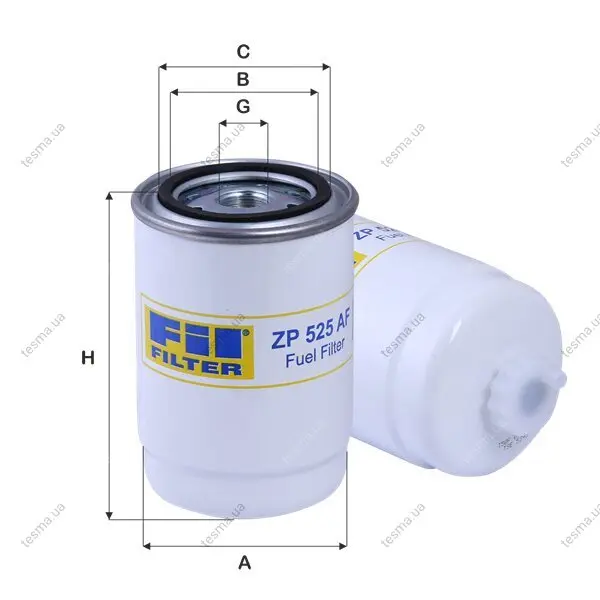Fuel filter, Spin-On. Фильтр топливный, накручиваемый FIL FILTER ZP525AF (фото 1)