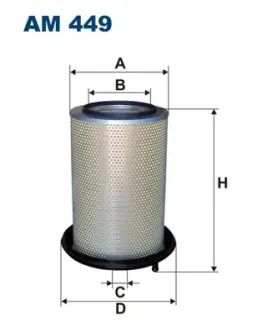 Air filter, primary. Фильтр воздушный, основной FILTRON AM449