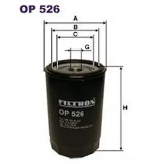 Oil filter, Spin-On. Фильтр масляный, накручиваемый FILTRON OP526