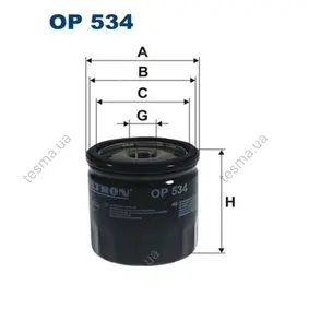 Oil filter Spin-On, Фильтр масляный, накручиваемый FILTRON OP534 (фото 1)
