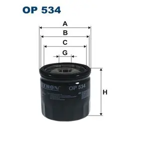 Oil filter Spin-On, Фильтр масляный, накручиваемый FILTRON OP534