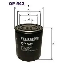 Oil filter, Spin-On. Фильтр масляный, накручиваемый FILTRON OP542