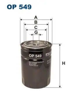 Oil filter, Spin-On. Фильтр масляный, накручиваемый FILTRON OP549